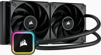 Corsair iCUE H115i RGB Elite Komplett-Wasserkühlung, 2x 140mm, 400-1600rpm, 31dB(A), 25.99-143.6m³/h, 0.1-1.73mm