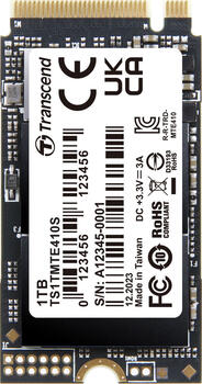 1.0 TB SSD Transcend MTE410S, M.2/M-Key (PCIe 4.0 x4), lesen: 5000MB/s, schreiben: 3500MB/s SLC-Cached, TBW: 600TB