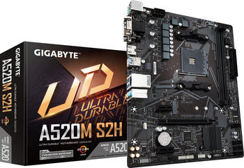 Gigabyte A520M S2H, µATX Mainboard, 2x DDR4, max. 64GB,  1x VGA, 1x DVI-D, 1x HDMI 2.1