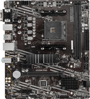 MSI A520M Pro, µATX Mainboard, 2x DDR4, max. 64GB, VGA, HDMI 2.1, DisplayPort 1.4