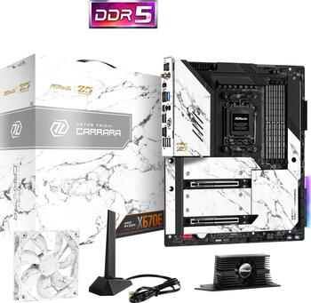 ASRock X670E Taichi Carrara, E-ATX Mainboard, 4x DDR5, max. 128GB, 1x HDMI 2.1, Wi-Fi 6E, Bluetooth 5.2