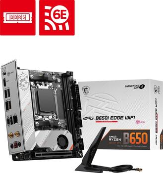 MSI MPG B650I Edge Wi-Fi 6E, Mini-ITX Mainboard, 2x DDR5, max. 64GB, 1x HDMI 2.1, 1x USB-C 3.2