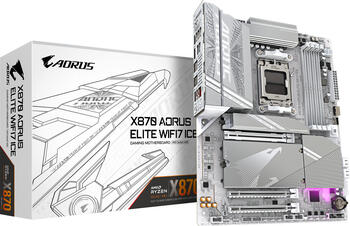 GIGABYTE X870 AORUS Elite WIFI7 ICE, ATX Mainboard, 4x DDR5 max. 192GB, HDMI 2.1, DisplayPort 1.4, 2x USB-C 4