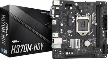 ASRock H370M-HDV, µATX Mainboard, 2x DDR4, max. 64GB, 1x VGA, 1x DVI-D, 1x HDMI 1.4