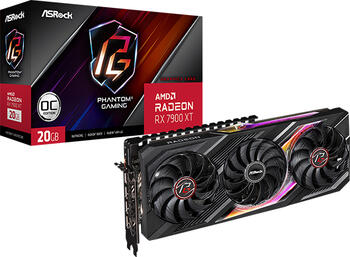 ASRock Radeon RX 7900 XT Phantom Gaming OC, RX7900XT PG 20GO, 20GB GDDR6 Grafikkarte, HDMI, 3x DP