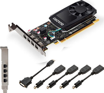 PNY Quadro P1000 V2, 4GB GDDR5 Grafikkarte, 4x mDP 