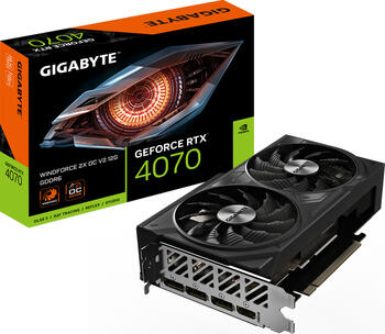 GIGABYTE GeForce RTX 4070 Windforce 2X OC V2 12G, 12GB GDDR6 Grafikkarte, HDMI, 3x DP