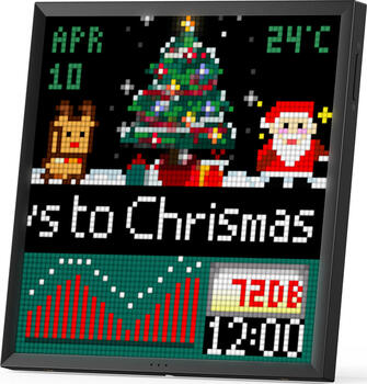 10.1 Zoll Divoom Pixoo-64 Wi-Fi Pixel Art Display Social Media Counter mit App-Steuerung