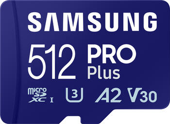 512 GB Samsung PRO Plus microSDXC USB-Kit Speicherkarte, lesen: 180MB/s, schreiben: 130MB/s