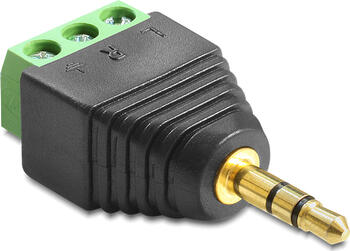 Delock Adapter Klinke Stecker 3,5 mm > Terminalblock 3 Pin 