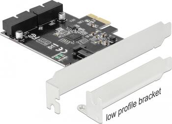 Intern: 2x USB 3.0 Header (5Gb/s, 4x USB 3.0) > PCIe 2.0 x1, inkl. low profile Blende