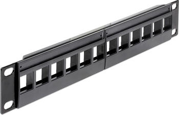 Delock 10 Zoll Keystone Patchpanel 12 Port, schwarz 