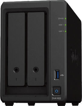 Synology Deep Learning NVR DVA1622 16-Kanal, Netzwerk- Videorecorder, bis zu 2 Laufwerke