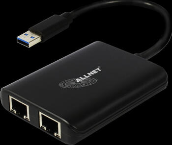 ALLNET USB 3.0 Typ-A Netzwerk Adapter 2x + 1x USB 3.0 Hub ALL-NC-2G-102-USB-A