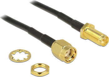 0,2m Antennenkabel RP-SMA Stecker > RP-SMA Buchse zum Einbau