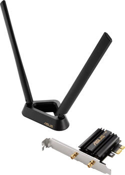 ASUS PCE-AXE59BT, AXE5400, 2.4GHz/5GHz/6GHz WLAN, Bluetooth 5.2 LE, PCIe x1