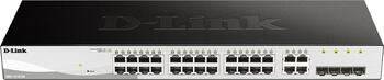 D-Link DGS-1210 Rackmount Gigabit Smart+ Switch, 24x RJ-45, 4x SFP, Backplane: 56Gb/s, lüfterlos, Metallgehäuse