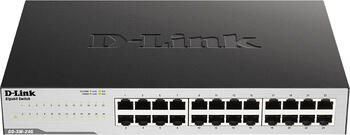 D-Link GO Easy Desktop Gigabit Switch, 24x RJ-45, Backplane: 48Gb/s, lüfterlos, externes Netzteil