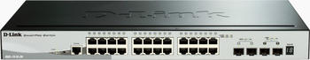 D-Link DGS-1510 Rackmount Gigabit Smart Stack Switch, 24x RJ-45, 4x SFP+, Backplane: 128Gb/s, Metallgehäuse