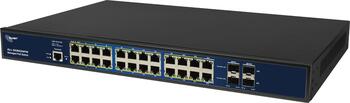 19 Zoll /HE1 24-Port ALLNET Switch full managed Gigabit, 390W, 24x PoE+, 4x SFP, Lüfterlos