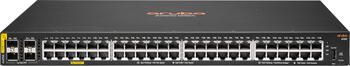 HPE Aruba CX 6100 Series Rackmount Gigabit Managed Switch, 48x RJ-45, 4x SFP+, 370W PoE+, Backplane: 176Gb/s, Metall