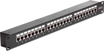 Delock 19 Patchpanel 24 Port Cat.6 1 HE schwarz 