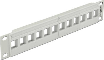 Delock 10 Zoll Keystone Patchpanel 12 Port, weiß 