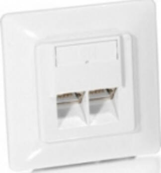 RJ45-Dose equip 2xRJ45 Cat5e Unterputz/Aufputz Perlweiss 