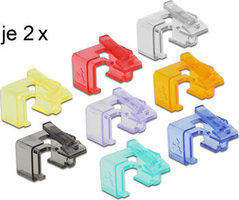 Delock RJ45 Reparatur Clip Starter Set, 16 Stück 