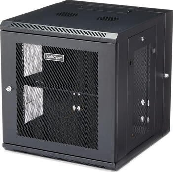 12HE StarTech Wandmontage Server Rack, bis zu 61cm tief, Gehäuse mit Scharnier