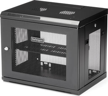 9HE StarTech wandmontage Server Rack, bis zu 43cm tief, Gehäuse mit Scharnier