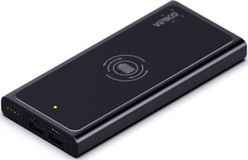 Verico Power Plus Air 10.000mAh schwarz, Powerbank mit Power Delivery, Kabelloses Laden (Qi)