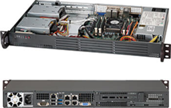 Supermicro 504-203B schwarz, 1HE, 200W, 19  Gehäuse 