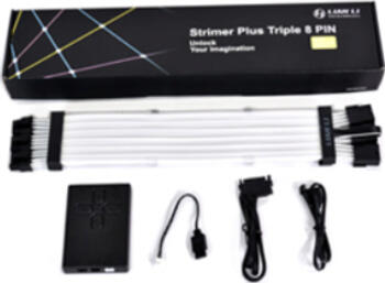 Lian Li Strimer Plus Triple 8Pin GPU RTX 30 Series, 3x 8-Pin PCIe Verlängerungskabel, RGB beleuchtet