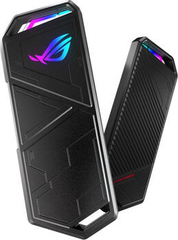 M.2, bis 80mm, ASUS ROG Strix Arion externes Gehäuse, 1x USB-C 3.1, Aluminiumgehäuse, inkl. USB-Kabel (USB-C), ink