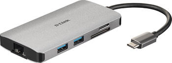 D-Link 8-in-1 USB-C Hub with HDMI/Ethernet/Card Reader/Power Delivery