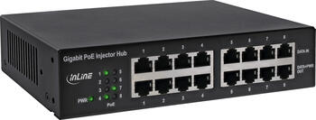 InLine Desktop Gigabit PoE-Injektor, 8x RJ-45, 120W PoE+ 