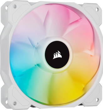 Corsair SP Series iCUE SP120 RGB Elite White, 120x120x25mm (BxHxT), 28.73-81.09m³/h (16.91-47.72 CFM)