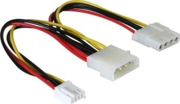 0,25m Delock Y-Kabel Power Molex 4pin Stecker > Molex 4pin Buchse + 3½ FDD