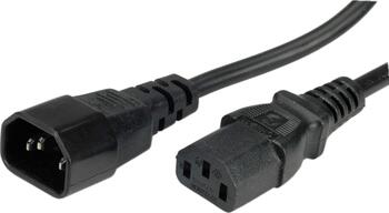 2m KaltgeräteKabel C13 > C14, stecker/ buchse, schwarz, BACHMANN