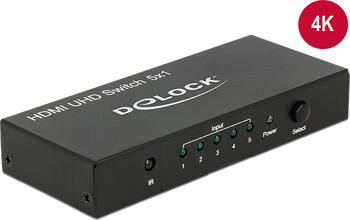 Delock HDMI UHD Switch 5 x HDMI in > 1 x HDMI out 4K 