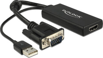 Delock VGA zu HDMI Adapter mit Audio schwarz 