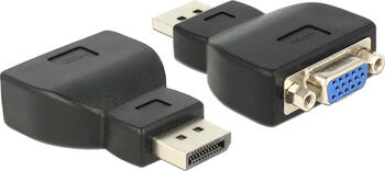 Adapter Displayport 1.1a Stecker > VGA Buchse schwarz DeLock