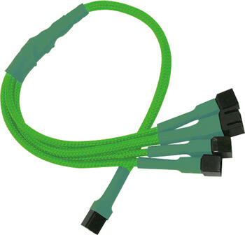 0,3m Nanoxia 3-Pin auf 4 x 3-Pin Adapter, Neongrün 