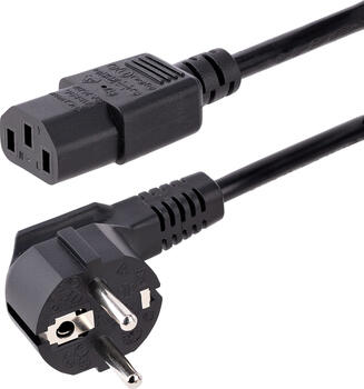 3m  Stromkabel, 18AWG, EU Schuko auf C13 (Kaltgerätestecker) 10A 250V, Schwarz, Kaltgerätekabel, PC