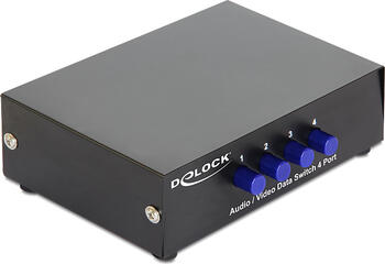 Delock Umschalter Audio / Video 4 Port manuell bidirektional 