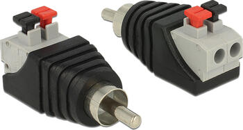 DeLOCK Cinch (Stecker) auf 2-Pin-Terminalblock Adapter 