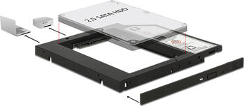 Delock Caddy Slim SATA 5.25 Zoll Einbaurahmen (10 mm) für 1x 2.5 Zoll SATA HDD bis 9,5 mm