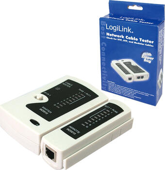 Logilink Kabeltester RJ11, RJ12, RJ45 mit Remote Einheit 