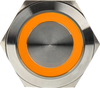 DimasTech Vandalismusschalter/-taster 25mm 12 Volt orange/ silber